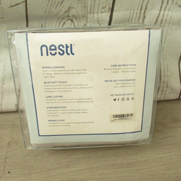 New Nestl Sheet Set Split King Silver Gray Wrinkle Free Microfiber - Picture 4 of 4